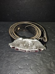 1992 The Great American Belt Buckle Harley-Davidson Born to Ride w/ Leather Belt