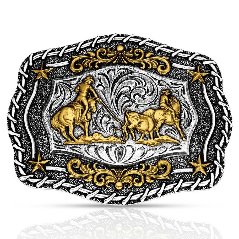 Montana Silversmiths Attitude The Roundup Team Roper Western Belt Buckle