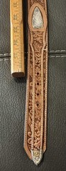 Justin Men’s Belt Crumrine Buckle Size 36 114 TN. Brown Top Grain Cowhide USA