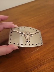 Vintage Longhorn Steer Belt Buckle Rancher Cowboy Western Made In Italy A137