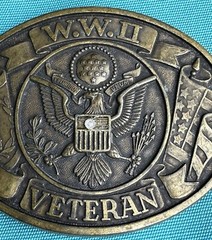 WW2 Veteran Oval Shaped Belt Buckle United States of America WWII