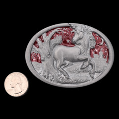 Unicorn Mythical Fantasy Medieval Castle Belt Buckle