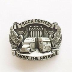 Antique Silver Truck Driver Belt Buckle Gurtelschnalle also Stock in US