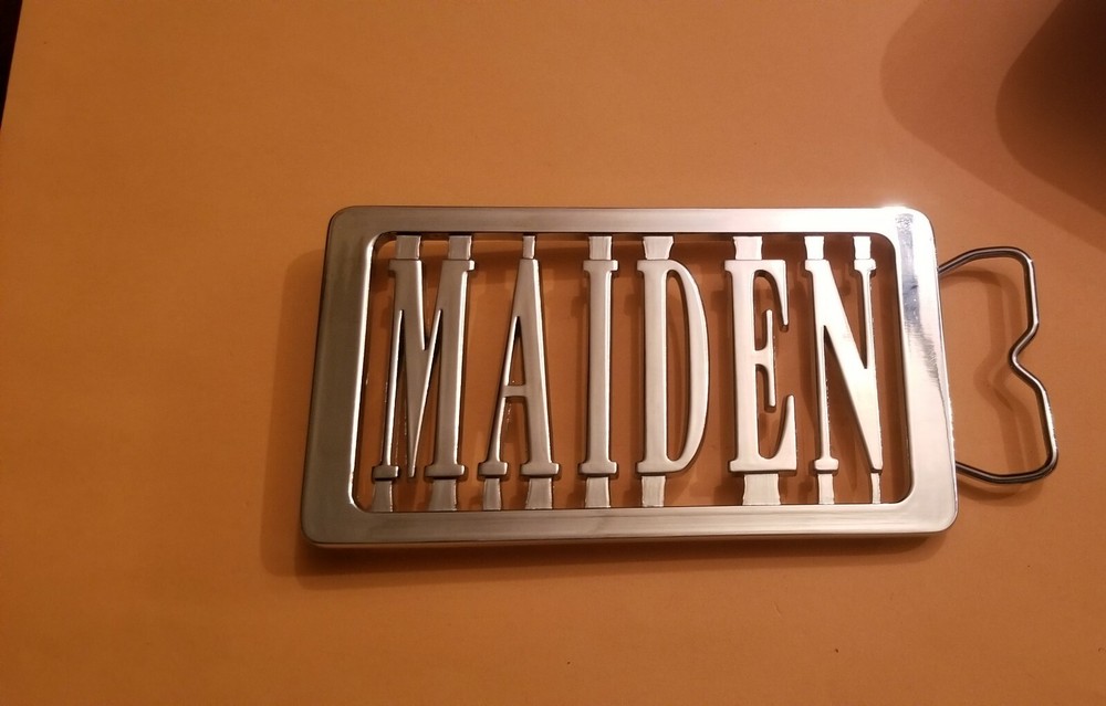 BUCKLE /BELT – MAIDEN – HEAVY METAL BAND – 5&Prime; X 2 3/4&Prime; – STEEL – NEW