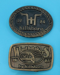 Vtg 80s/90s Hillsboro Kansas Trailers Brass Belt Buckle Lot of 12 1984 1985 1986