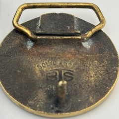 Vintage Odessa Babbitt Bearing Co Solid Brass Belt Buckle Industrial Texas Oil
