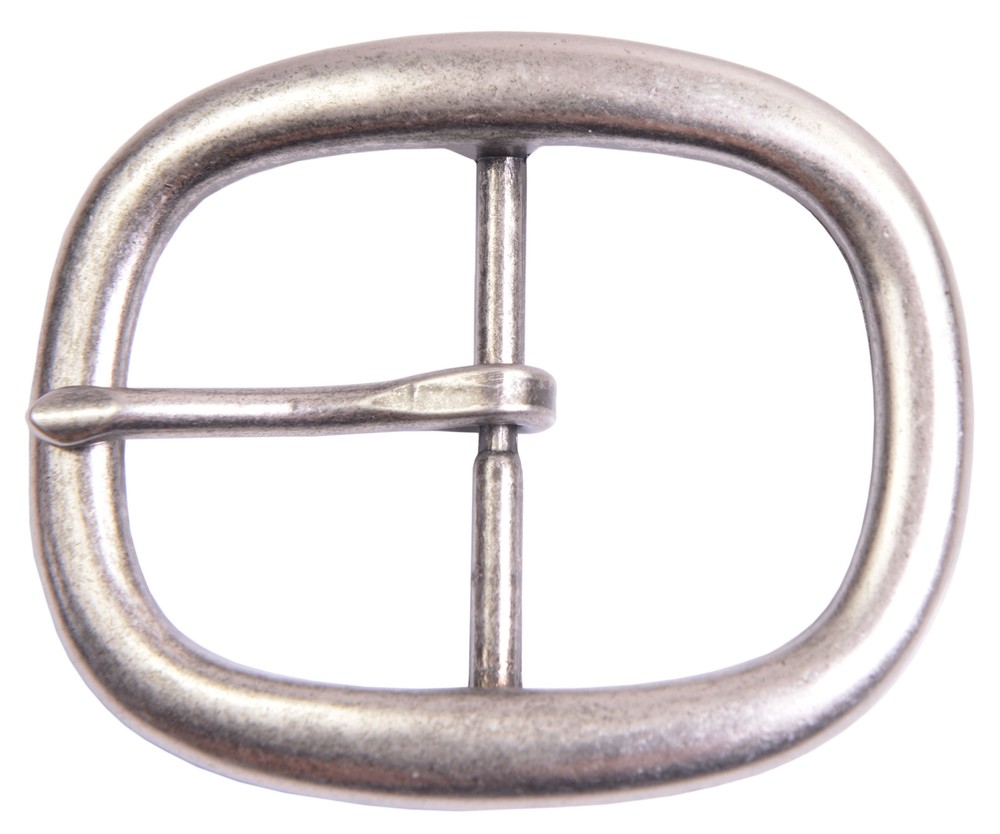 Antique Silver Oval Center Bar Buckle – Fits 1-1/2&Prime; Belts