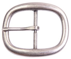 Antique Silver Oval Center Bar Buckle – Fits 1-1/2&Prime; Belts