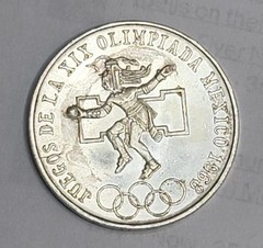 25 Pesos 1968 Olympic Commemorative Coin Set in Silver-tone Belt Buckle
