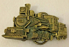 Train Belt Buckle The Great American Buckle Company Locomotive 1981 Vintage