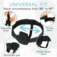 Adamson H2: Hernia Belts for Men – Adjustable 90-120cm, Charoal Black