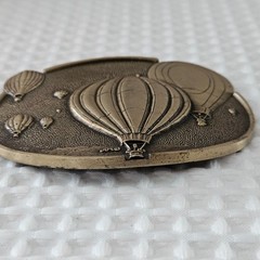 Vintage Belt Buckle Hot Air Balloon Award Design Metals Solid Brass Never Used