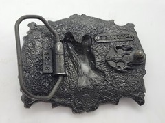 Vintage « I&rsquo;d Rather Be Hunting » Duck Hunter 1994 Green Pewter Belt Buckle
