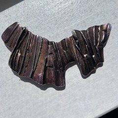 Vintage Copper Abstract Textured Brutalist Belt Buckle Unisex Adults ~5 in