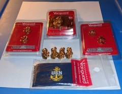 Military Lot Vanguard Belt Buckle Solid Brass USA Navy Collar Nautical Emblems