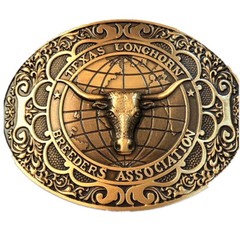 Texas OX Bull Head Belt Buckle Western Cowboy Antique- Solid Brass