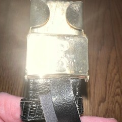 L.F.B. Black Lizard Skin Belt Self Locking Buckle Vintage 42”