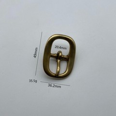 Solid Brass Oval Buckle Un Coated Leather Strap Buckle 20mm