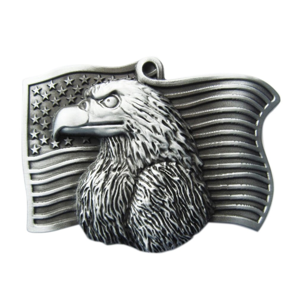 American Eagle USA Flag Western Metal Fashion Belt Buckle