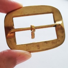 Vintage Gold-Tone Belt Buckle 40mm Pin Rectangle Shape School Uniform Hardware