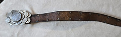 1976 HALF DOLLAR COIN AND NICKELS BELT BUCKLE HEAVY With Leather Belt