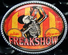 Freak Show Neo Vintage Circus Art Handmade Artisan Belt Buckle