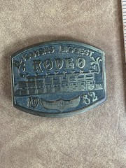 1982 Kansas&rsquo; Biggest Rodeo Phillipsburg Kansas Brass Belt Buckle Sample
