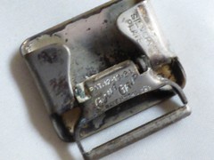 Vtg Giant Grip Silver Plate Base Metal Initial Letter S Belt Buckle
