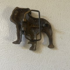 Bulldog Belt Buckle Brass Excellent Vintage Dog Mac Truck #5772