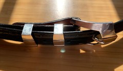 RDM 14K Sterling Silver Belt Buckle + RDM Alligator Belt Size 42