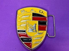BAD B.A.D. Motor Company 1948 Belt Buckle Dragon Crest Shield Belt Buckle