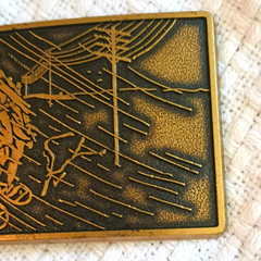 Vintage Lineman Men&rsquo;s Belt Buckle 3&Prime;x2&Prime; In Snow Storm Electric Power Made in USA