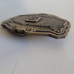 Vntg Brass Belt Buckle Continental Telephone Safety Award 1982 Mens Collectible
