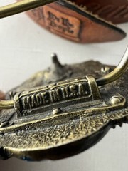 USA commerative 200th anniversary leather belt & buckle, Sz M 34-36, America!