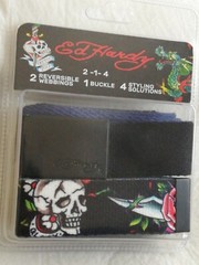Ed Hardy Canvas Belt Fits Up To Size 44 2 reversible webbings+1 Buckle