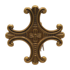 Men Women Belt Buckle Vintage Gold Color Metal Jeremiah Big Cross Saint Maurice