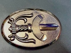Cavalry Swords Weapon Black Color Mens Oval Vintage Belt Buckle