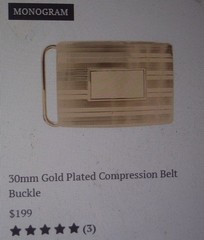 📌NOS TRAFALGAR fine YELLOW GOLD over STERLING SILVER BUCKLE- MONO « M » – $650.00