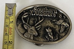 1980s vintage SOUTHERN OUTDOORS belt buckle SOLD BRASS made in USA western