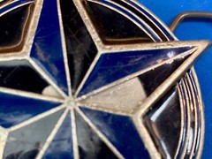 2002 Great American Products Back Star Coming From Round Pewter Belt Buckle