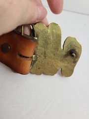 Vtg 70s Novelty Booty Call Naughty Brass Belt Buckle Missionary Feet Up & Down