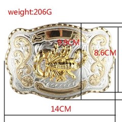 Cinturon Ecuestre Dorado Hebilla Toro Gallo Escorpion Vaquero Cowboy Western