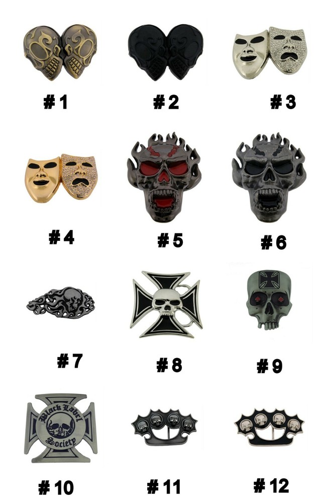 Skull Belt Buckle Men Women Flaming Flame Blaze Halloween Costume Party Pirate