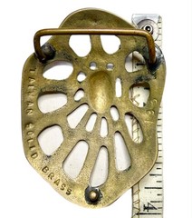 LUX Vintage 1960s Abstract Belt Buckle Solid Brass, 4”