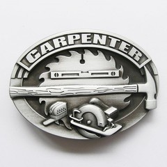 NEW 3-D CARPENTER HAMMER SAW TOOLS HARD HAT BELT BUCKLE
