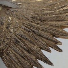 Vintage 1971 Sandy Val Pewter Eagle Head Belt Buckle Gold Silver Tone 3D Large