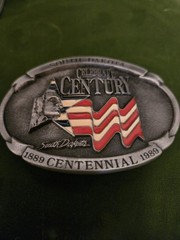 South Dakota Belt Buckle Centennial 1989 Collector METAL Man Cave Patina GIFT