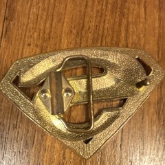 DC Comics Superman Gold Rhinestone Men&rsquo;s Metal Belt Buckle Interchangeable