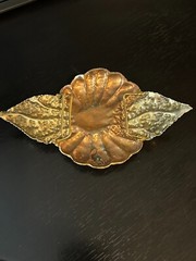 Vintage Collectible Art Deco Two Tone Metal Large Belt Buckle