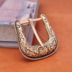 Heavy Gold Western Cowboy Belt Buckle 3 Piece Set Floral Carved Unisex 1-1/2&Prime;